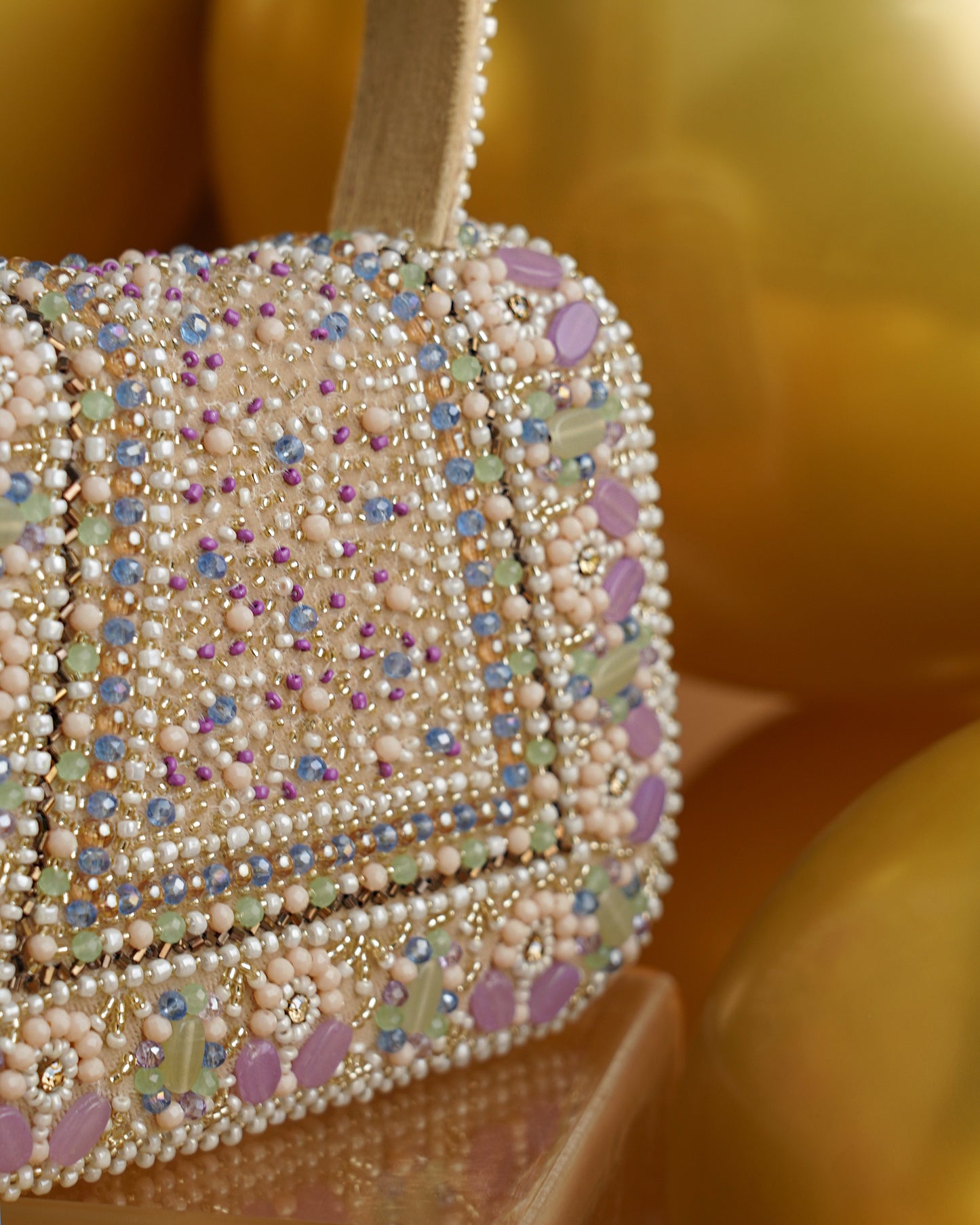 Mini Noorani Lavendra Clutch with Multi Stone