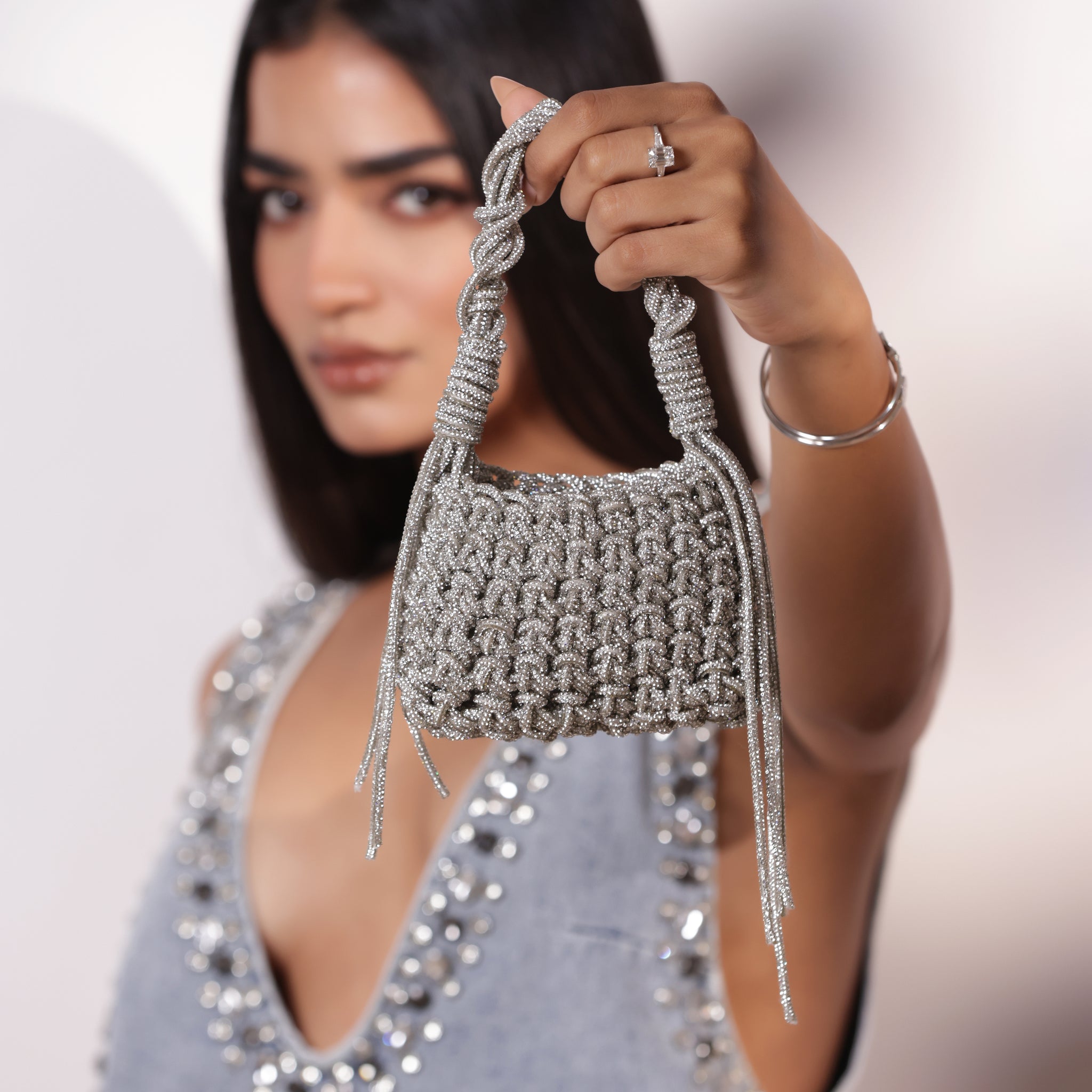 Handcrafted rhinestone mini bag for weddings, parties, and festive celebrations