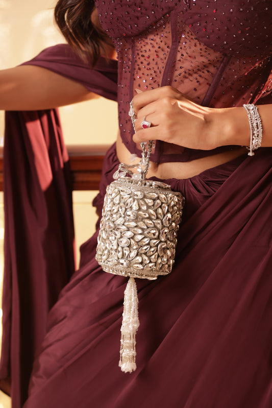 Kundan polki clutch