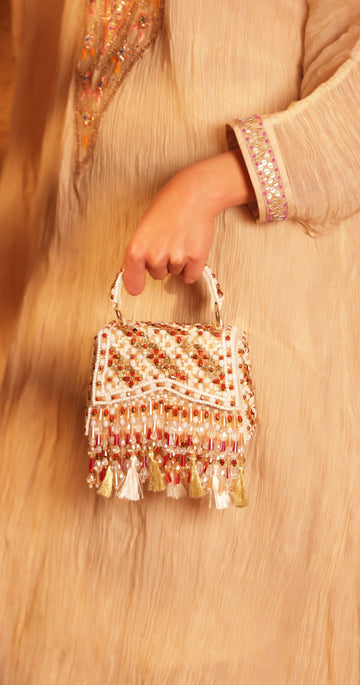 Designer festive bag with sparkling crystals for bridesmaids and guests