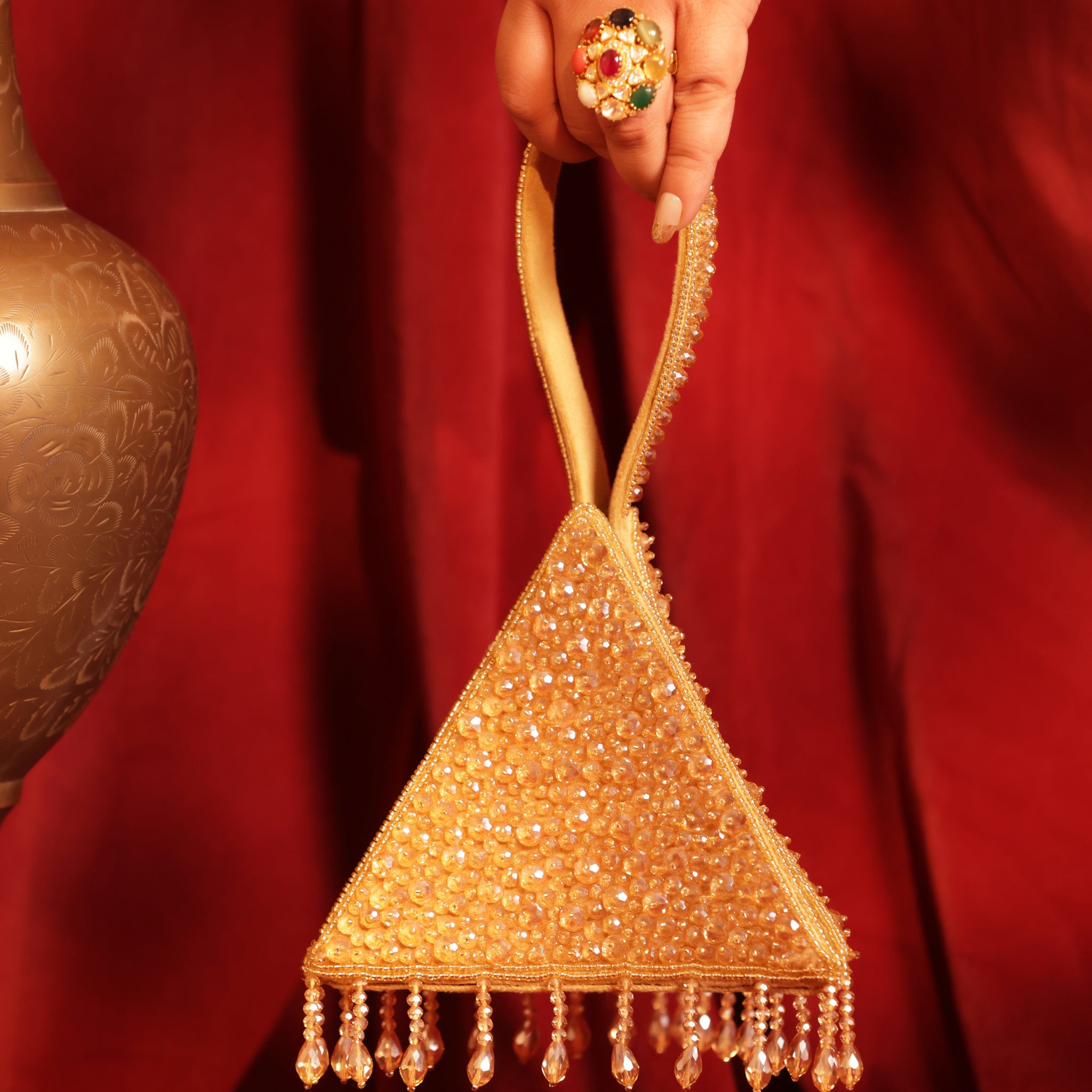 Chic cocktail clutch with elegant rhinestone detailing for night parties