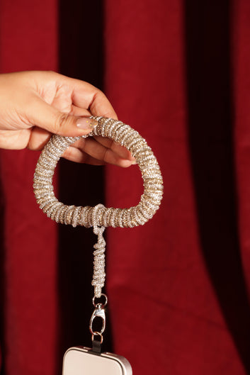 Glam Grip – Silver and Gold Phone Wristlet