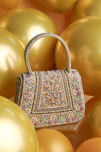 Mini Noorani Lavendra Clutch with Multi Stone