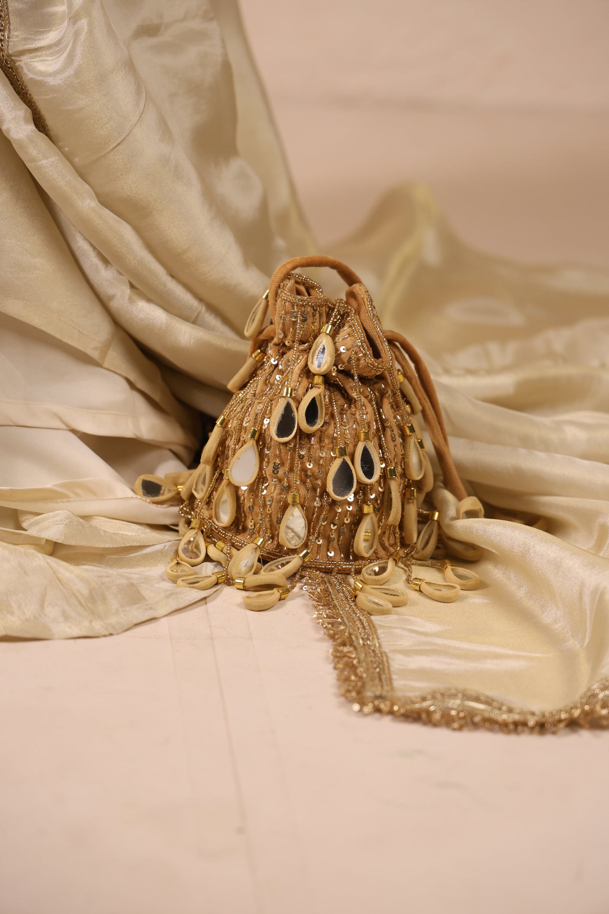 Luxury bridal potli with traditional and contemporary design elements